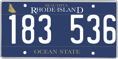 RI license plate 183536
