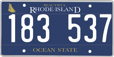 RI license plate 183537