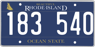 RI license plate 183540