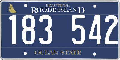 RI license plate 183542