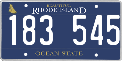 RI license plate 183545