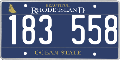 RI license plate 183558