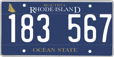 RI license plate 183567
