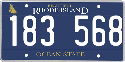 RI license plate 183568