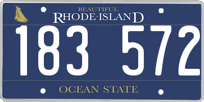 RI license plate 183572