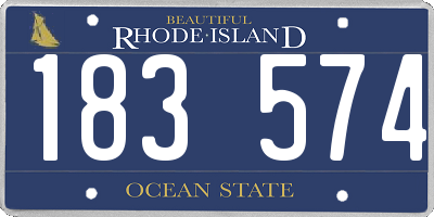RI license plate 183574