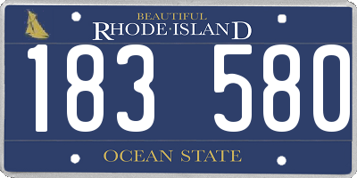 RI license plate 183580