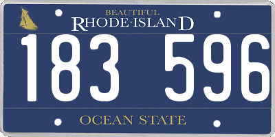 RI license plate 183596