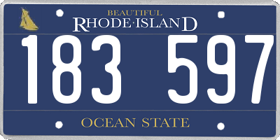 RI license plate 183597