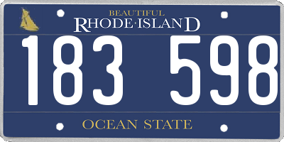 RI license plate 183598
