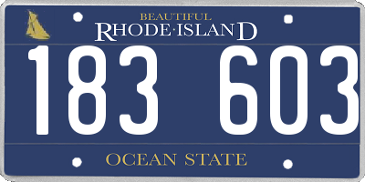 RI license plate 183603