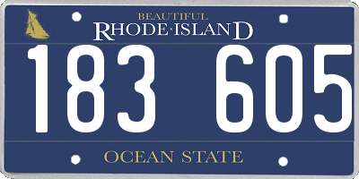 RI license plate 183605