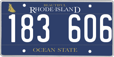 RI license plate 183606
