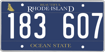 RI license plate 183607