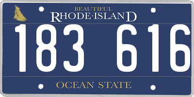 RI license plate 183616