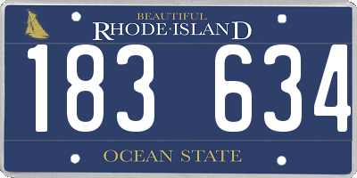RI license plate 183634