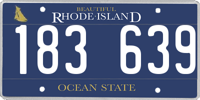 RI license plate 183639