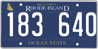 RI license plate 183640