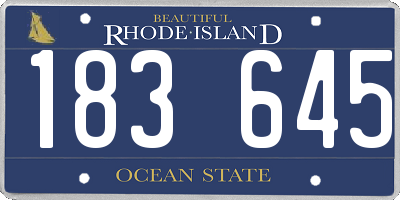 RI license plate 183645