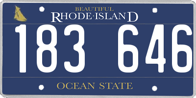 RI license plate 183646