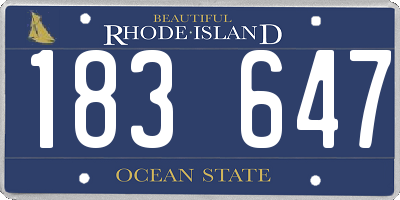 RI license plate 183647