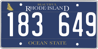 RI license plate 183649