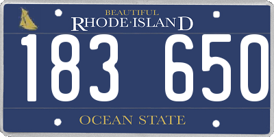 RI license plate 183650