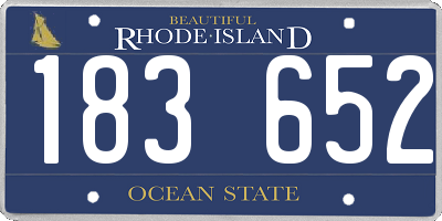 RI license plate 183652