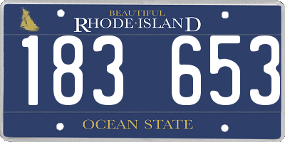 RI license plate 183653