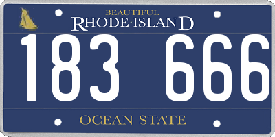 RI license plate 183666