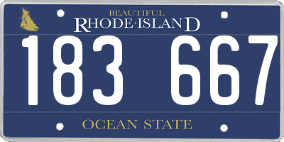 RI license plate 183667
