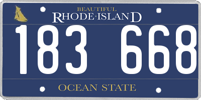 RI license plate 183668