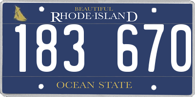 RI license plate 183670