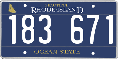 RI license plate 183671