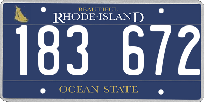 RI license plate 183672