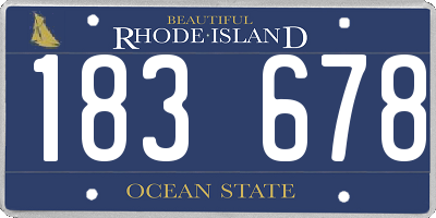 RI license plate 183678