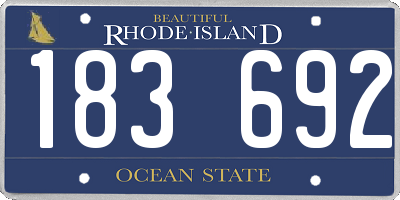 RI license plate 183692