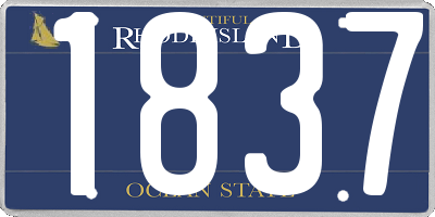 RI license plate 1837