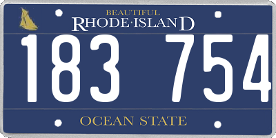 RI license plate 183754