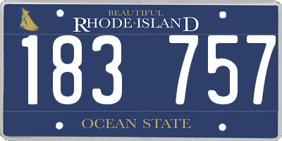 RI license plate 183757