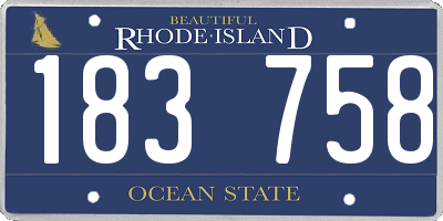 RI license plate 183758