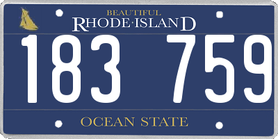 RI license plate 183759