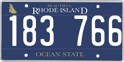 RI license plate 183766