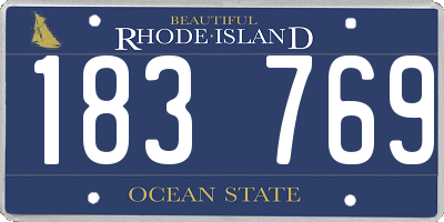 RI license plate 183769