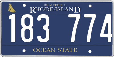 RI license plate 183774