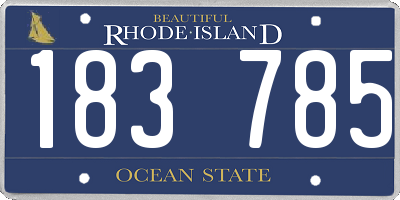 RI license plate 183785