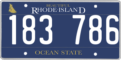 RI license plate 183786