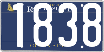 RI license plate 1838