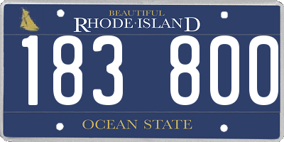 RI license plate 183800