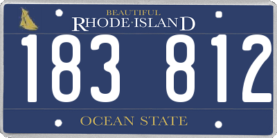RI license plate 183812